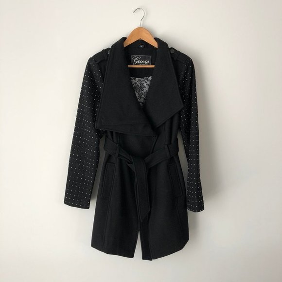 Guess Black Coat with Silver Beads - Picture 5 of 8